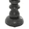 Dark Brown Mango Wood Traditional Ridged Candle Holder Set